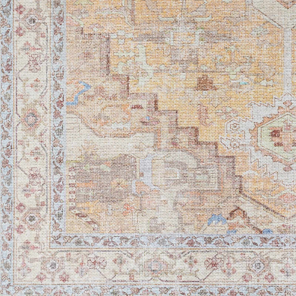 Reza Mustard Washable Rug - Clearance