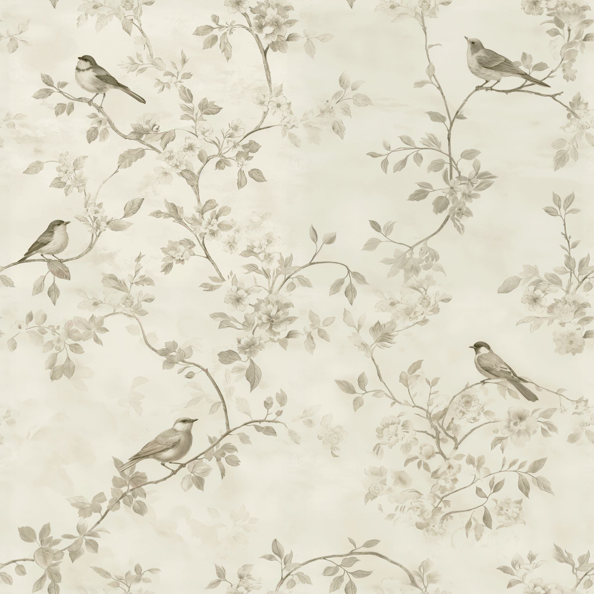 Vintage Songbird Wallpaper - 10 FT H X 33.25 FT W P&S