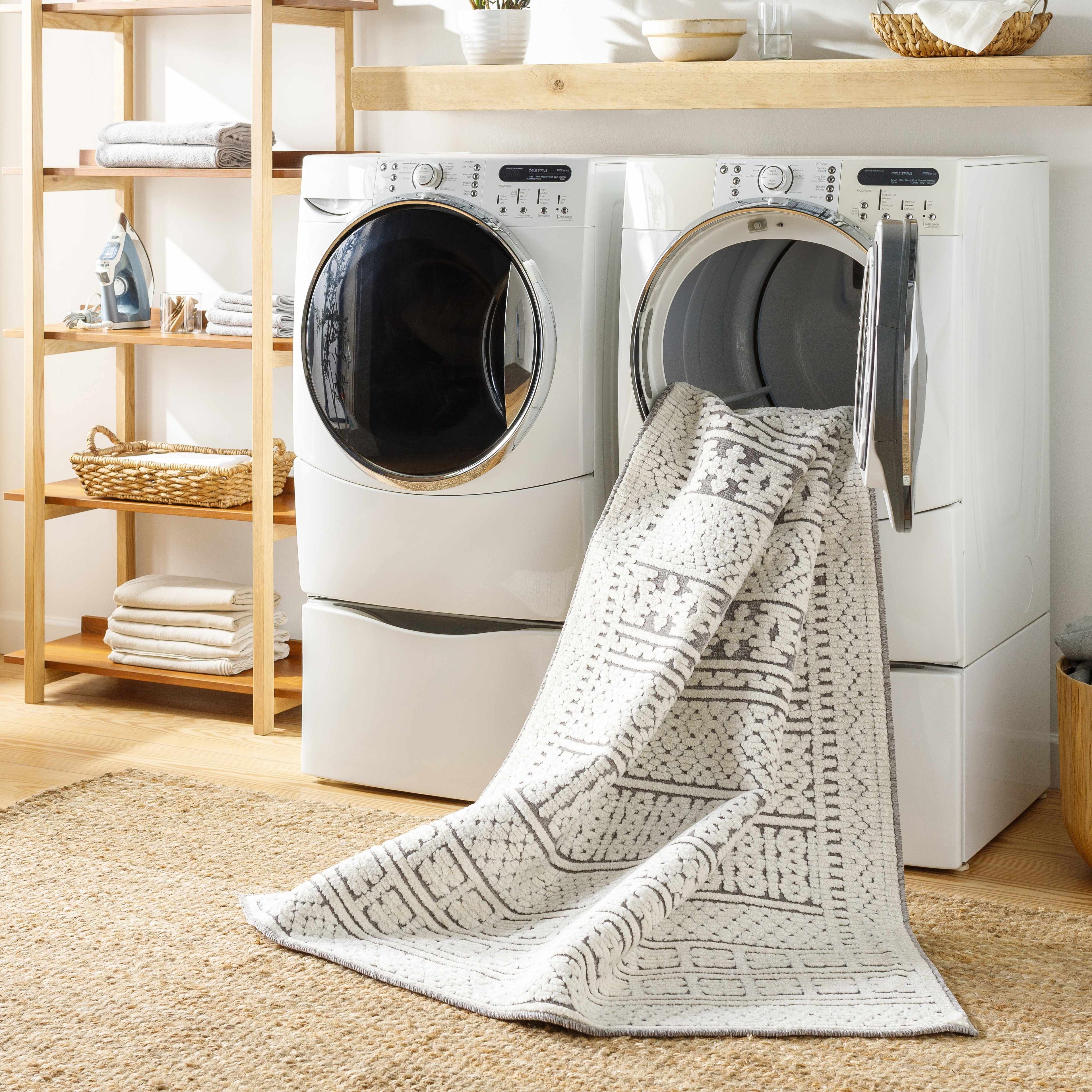 Bahar Cream & Gray Washable Area Rug - Limited Edition