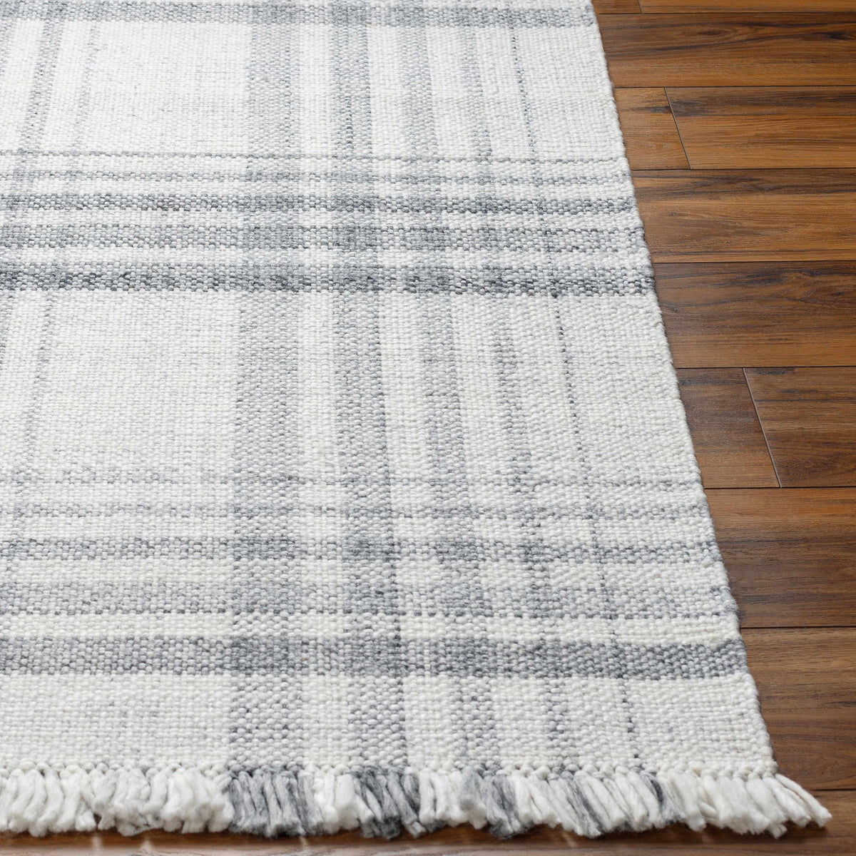Inara Gray Plaid Area Rug - Clearance