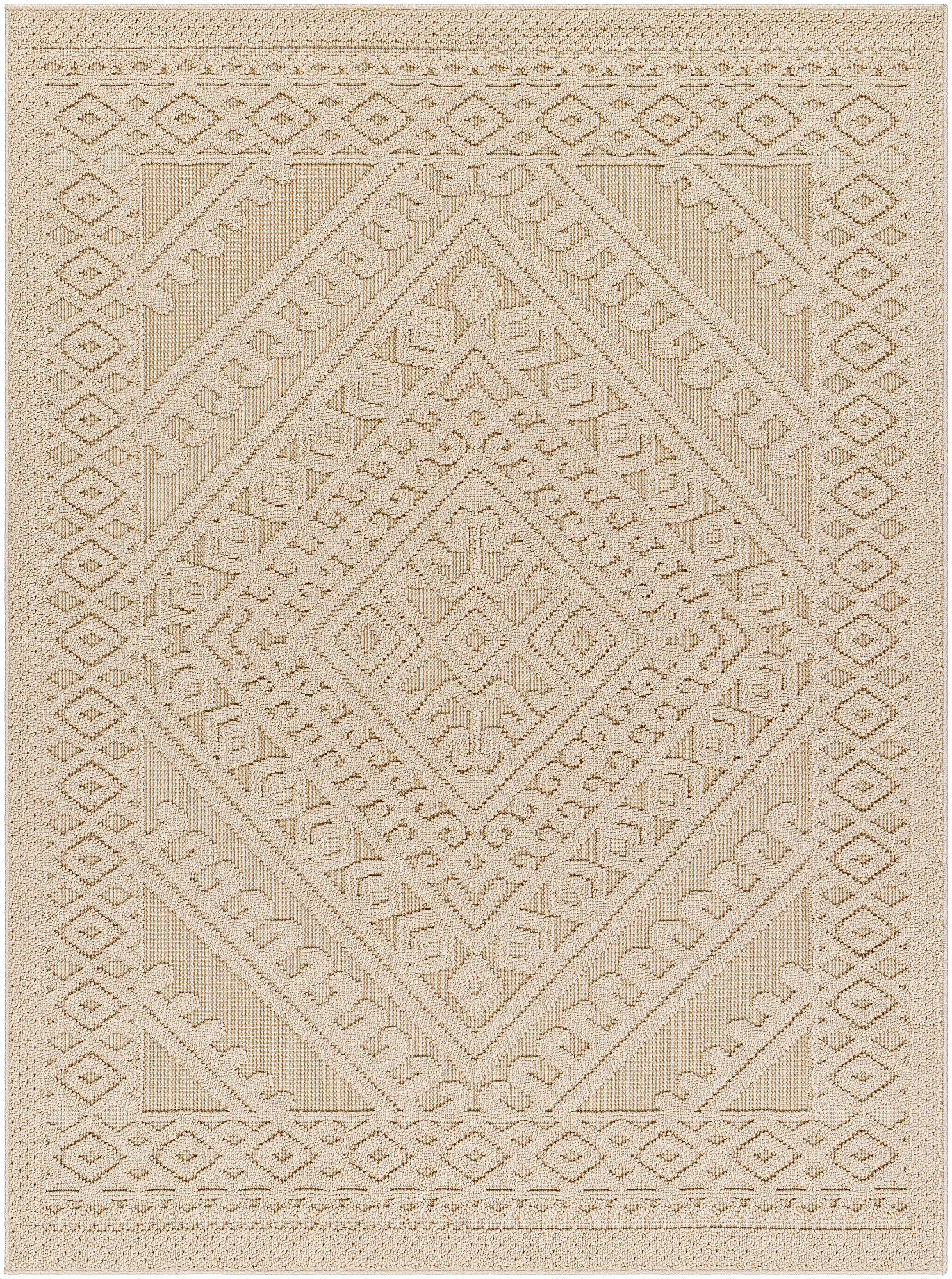 Hibah Bone Outdoor Area Rug - Clearance