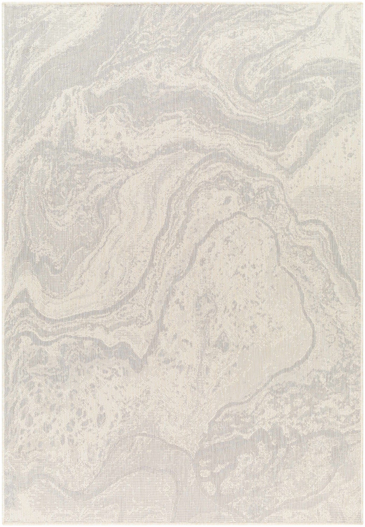Basma Cream Marble Outdoor Area Rug - Clearance