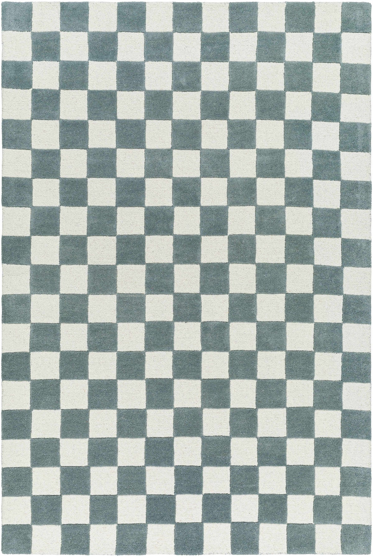 Timin Blue Gray Checkered Area Rug - Clearance
