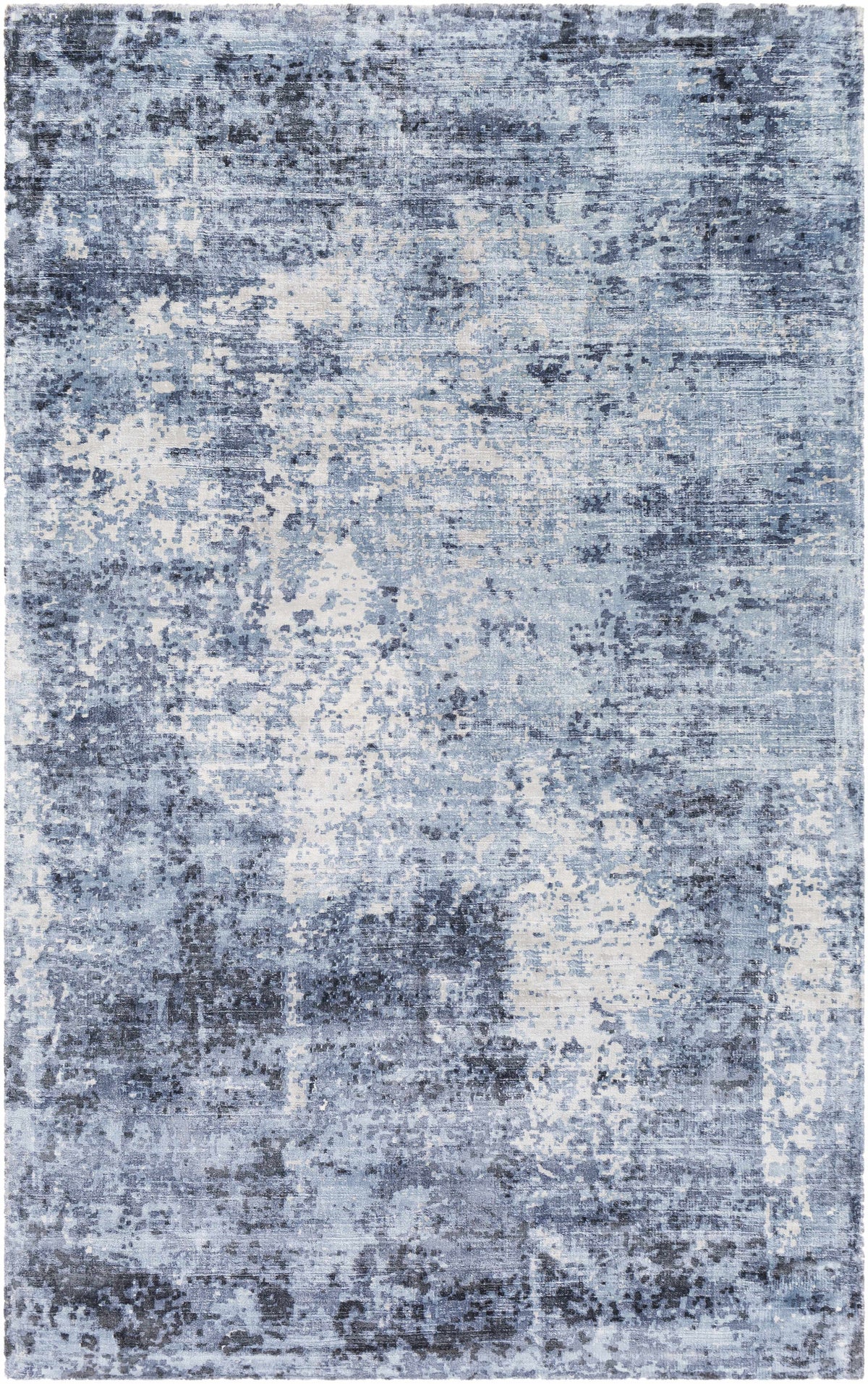 Wardle Abstract Blue/White Viscose Rug - Clearance