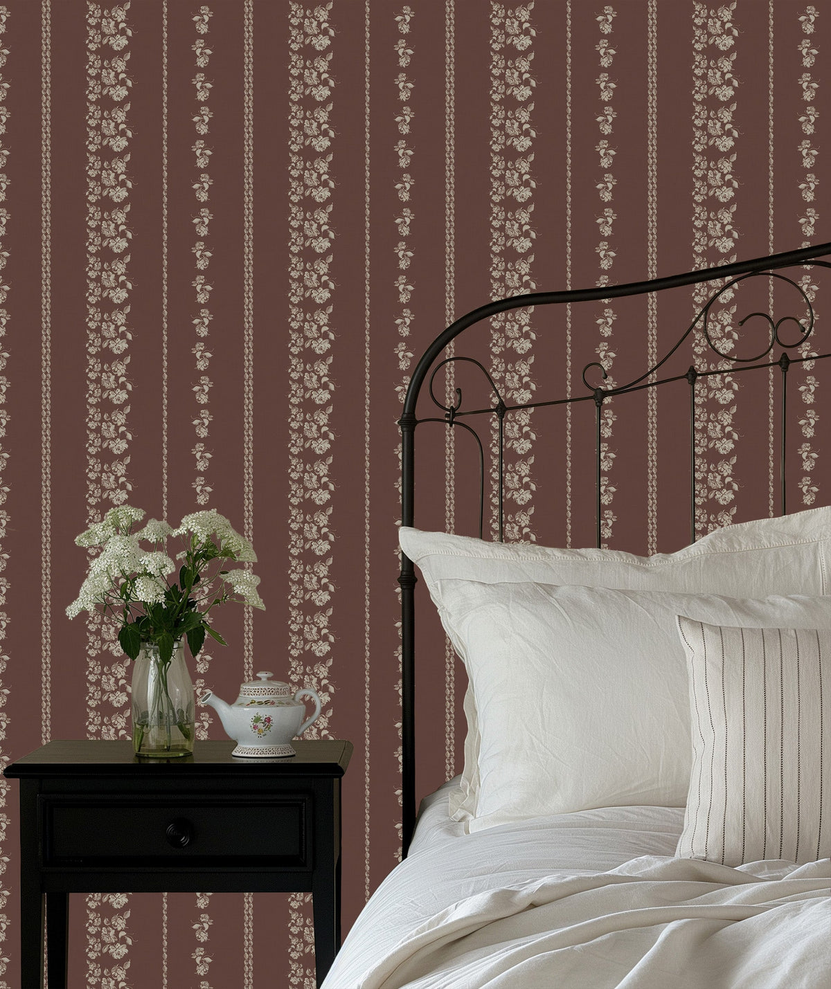 Roselle Stripe Wallpaper by Safari Natalia x Taddy Mikelaites