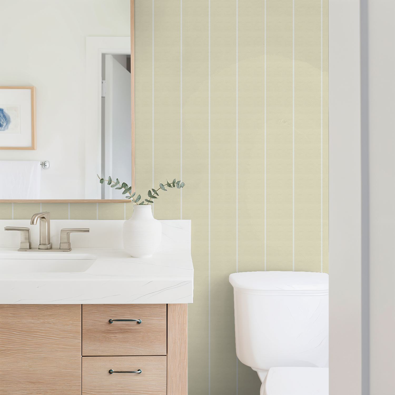 Pinstripe Dot (Yellow) Wallpaper
