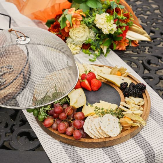 Modern Manor Slate & Acacia Cheese Board w/ Dome