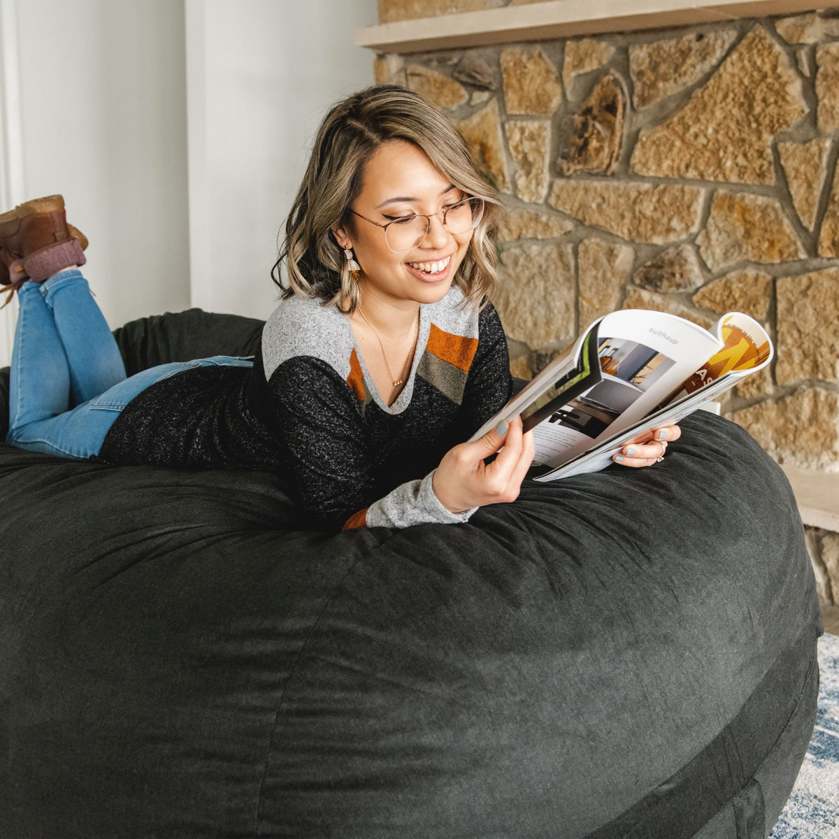 Fuf® 6Ft Foam Bean Bag Lounger