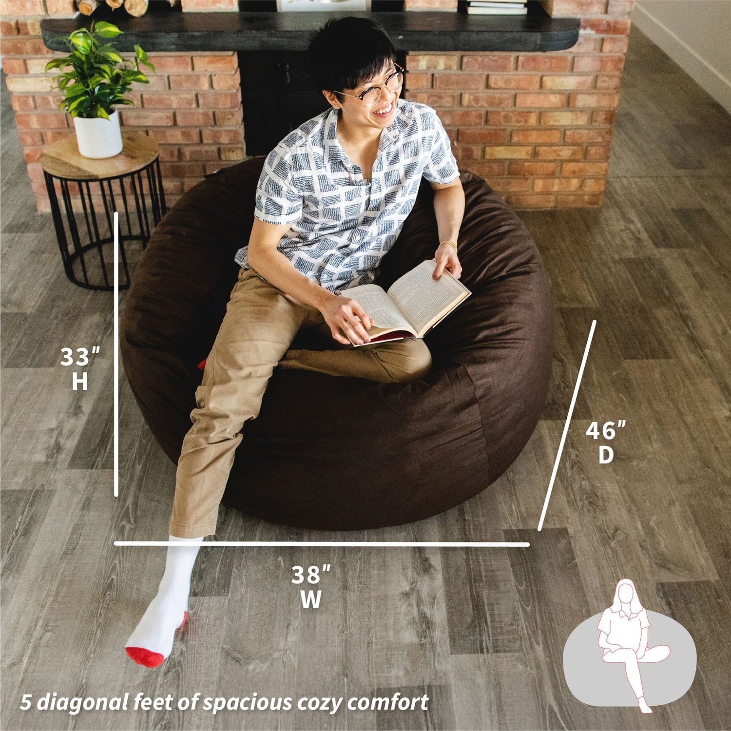 Fuf® 5Ft Foam Bean Bag