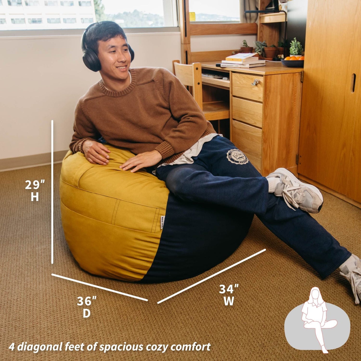 Fuf® 4Ft Foam Bean Bag