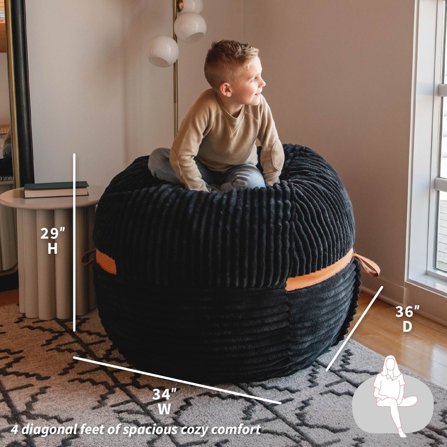 Fuf® 4Ft Foam Bean Bag