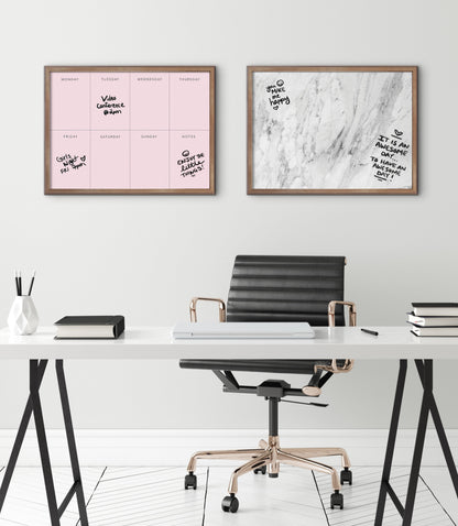 Blake This Week Pink Framed Printed Glass by The Creative Bunch Studio