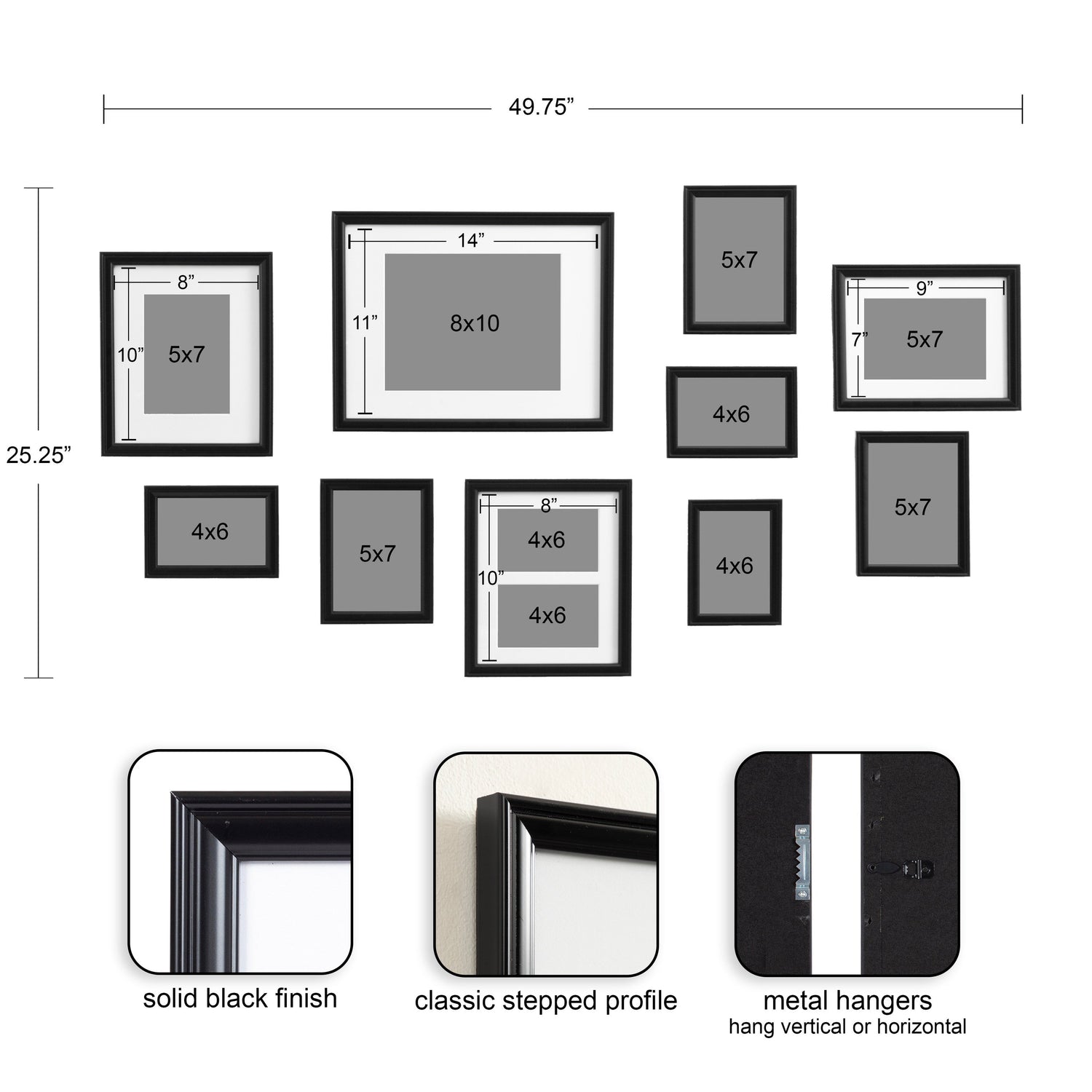 Adlynn Glam Wall Picture Frame Set