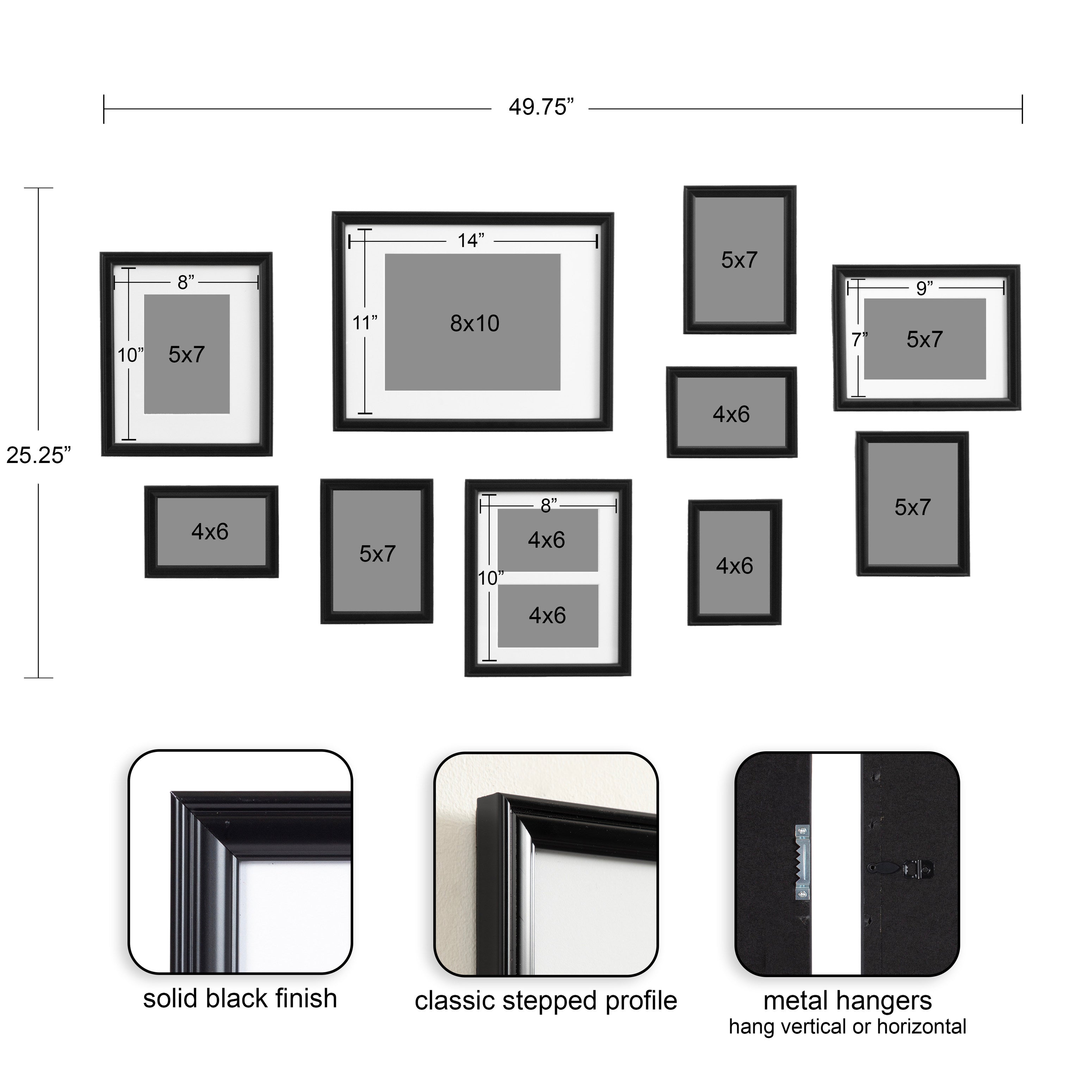 Adlynn Glam Wall Picture Frame Set