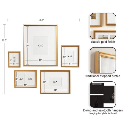 Adlynn 5 Piece Wall Picture Frame Set