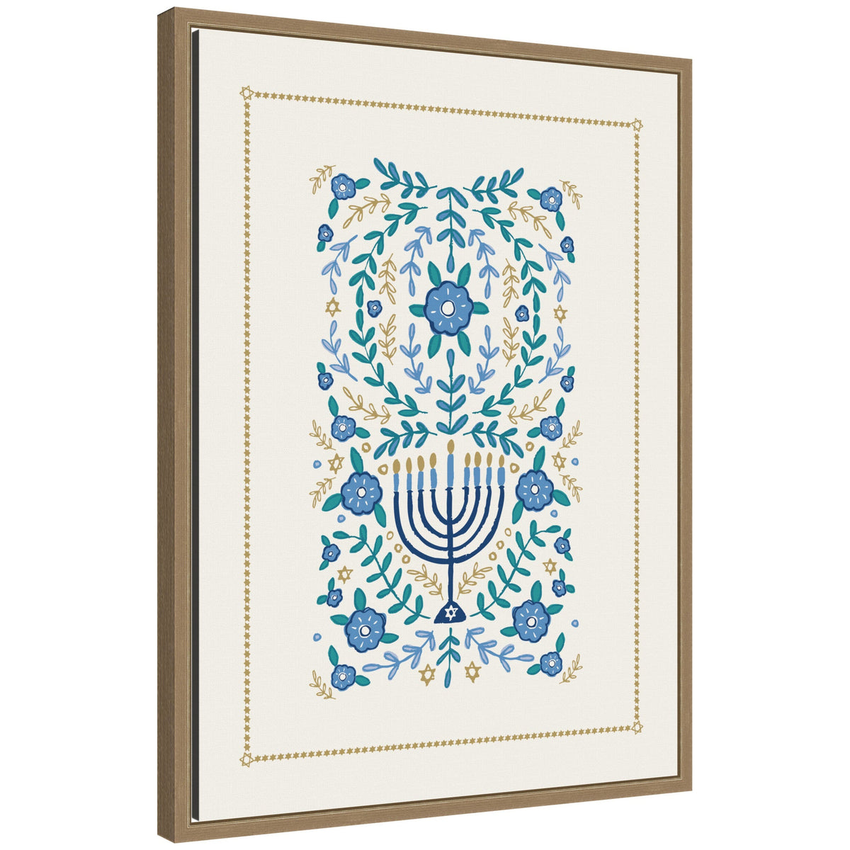 VYD Hanukkah Garden by Vicky Yorke Framed Canvas Wall Art Print