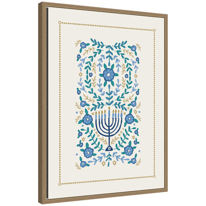 VYD Hanukkah Garden by Vicky Yorke Framed Canvas Wall Art Print
