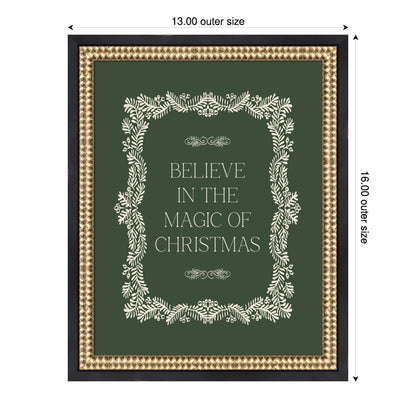 Christmas Magic Green by Kikiandnim Framed Mounted Canvas Wall Art Print