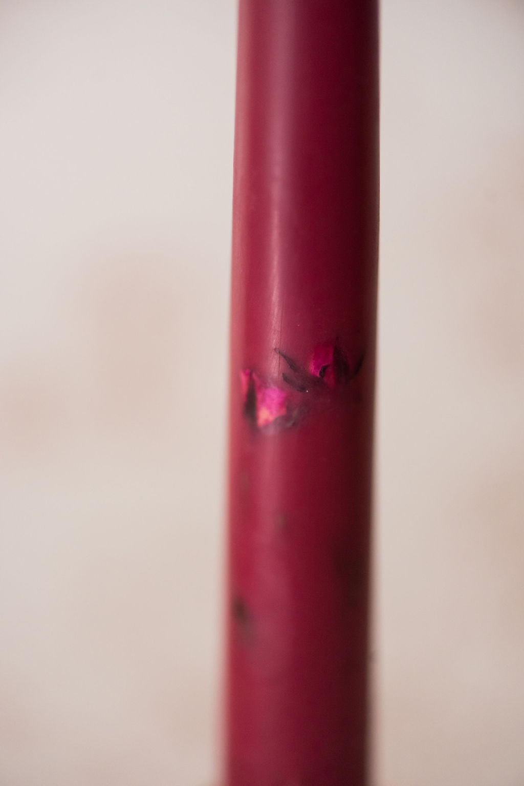 Floral Inlaid Tapered Candle in Burgundy - Set of 3