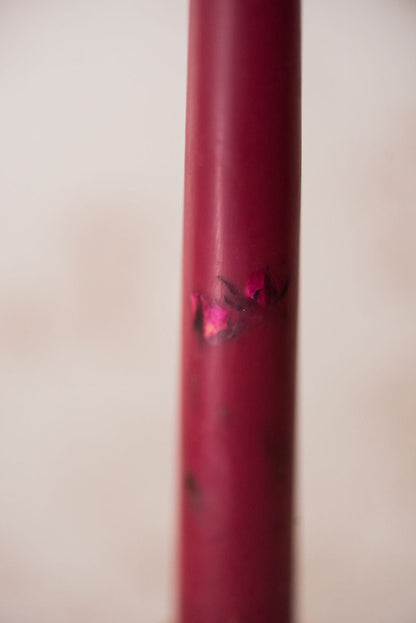 Floral Inlaid Tapered Candle in Burgundy - Set of 3