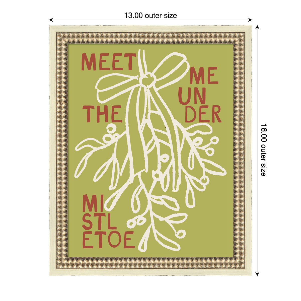 Mistletoe by Kikiandnim Framed Mounted Canvas Wall Art Print