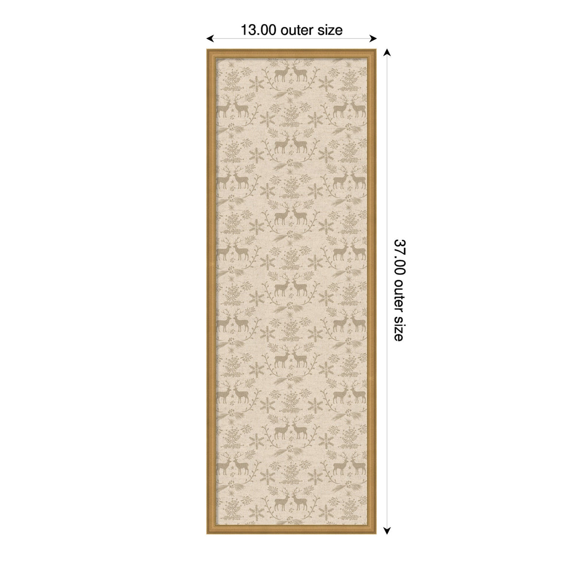 Framed Fabric Magnetic Board Reindeer Linen Wall Organization