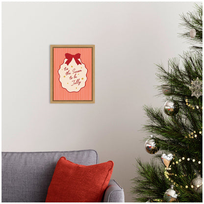 Retro Tis the Season Jolly by Lucky Guava Framed Canvas Wall Art Print