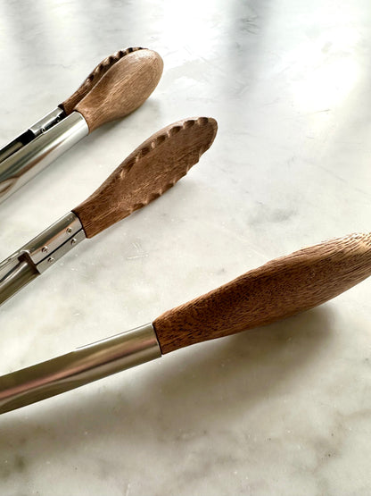 Acacia Wood Tongs, Set of 2