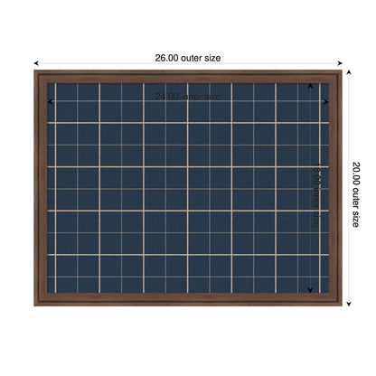 Framed Fabric Pinboard Navy Blue Plaid Wall Organization