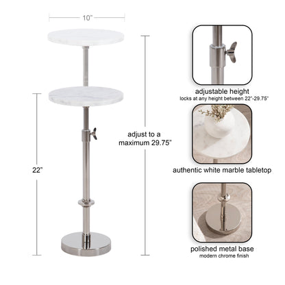 Engles Adjustable Marble Table and Plant Stand