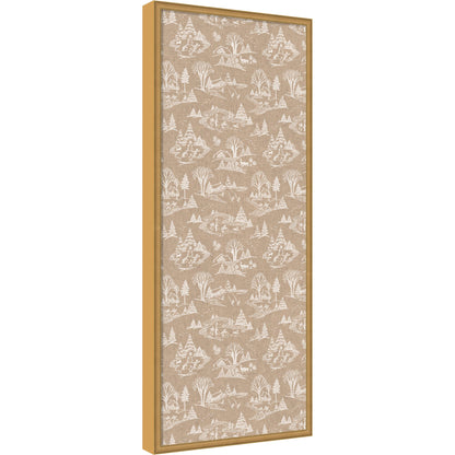 Kate and Laurel Framed Fabric Pinboard Wonderland White Toile