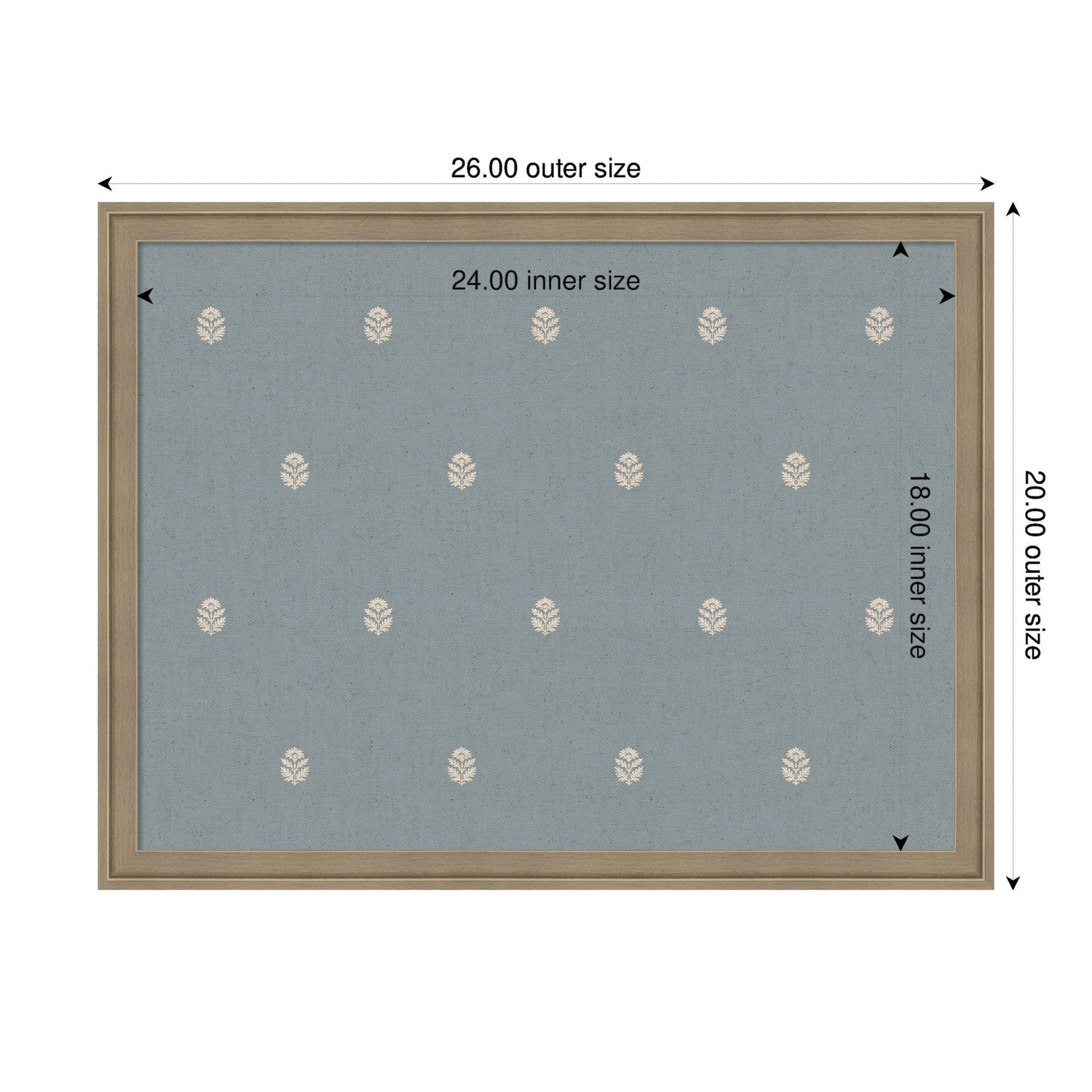 Pinboard Blue Botanical Block Print