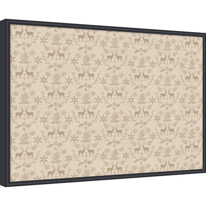 Framed Fabric Pinboard Reindeer Linen Printed Bulletin Board