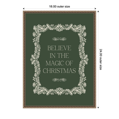 Christmas Magic Green by Kikiandnim Framed Canvas Wall Art Print