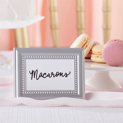 Beautifully Beaded Silver Place Card/Photo Holder (Set of 6)