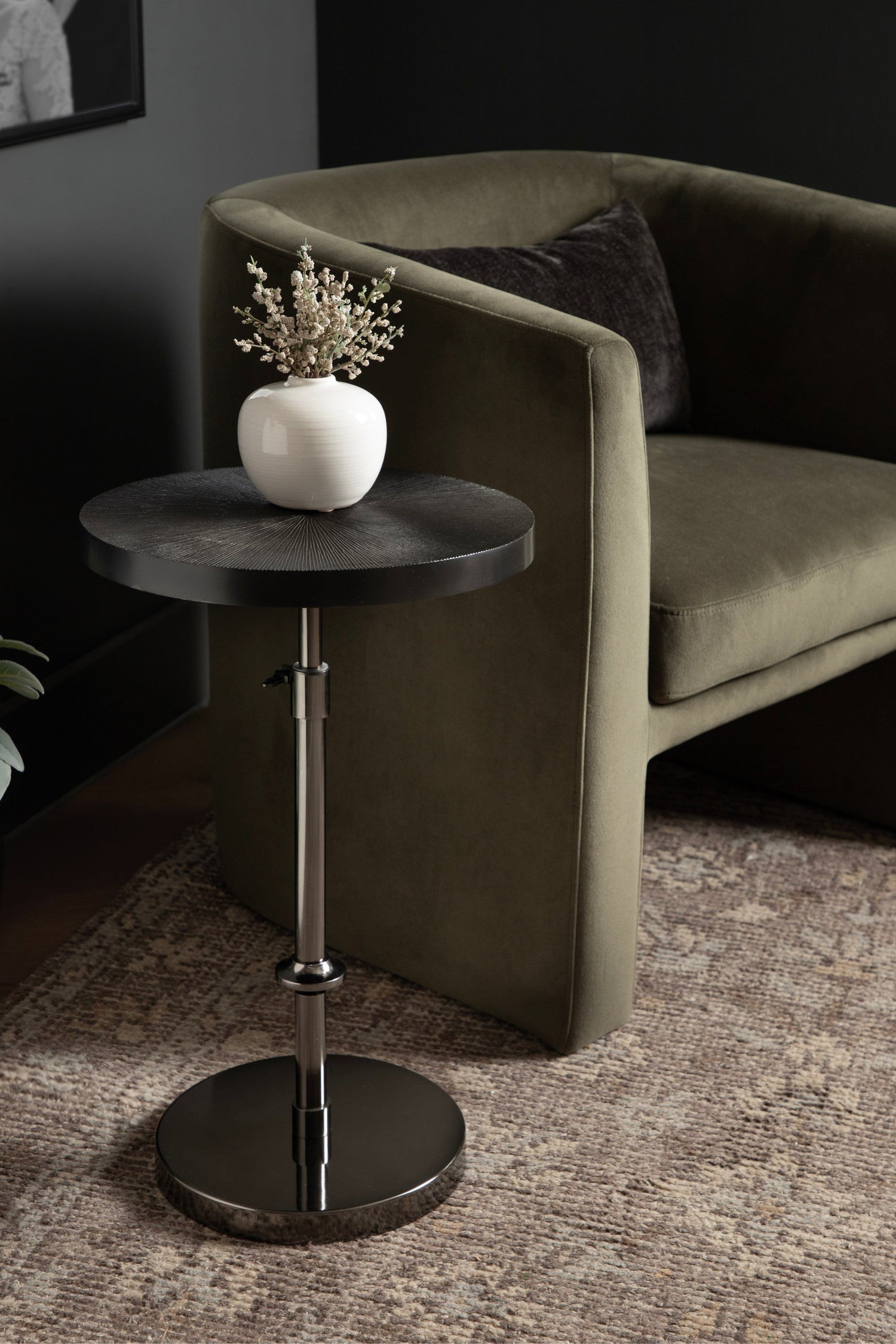 Engles Adjustable Embossed Metal Table and Plant Stand