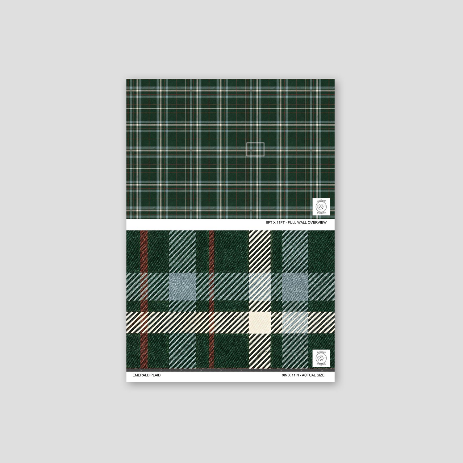 Emerald Plaid Wallpaper