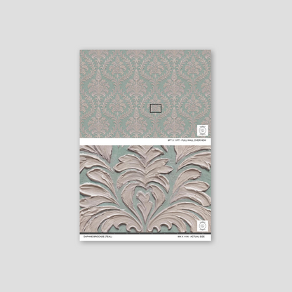 Daphne Brocade (Teal) Wallpaper