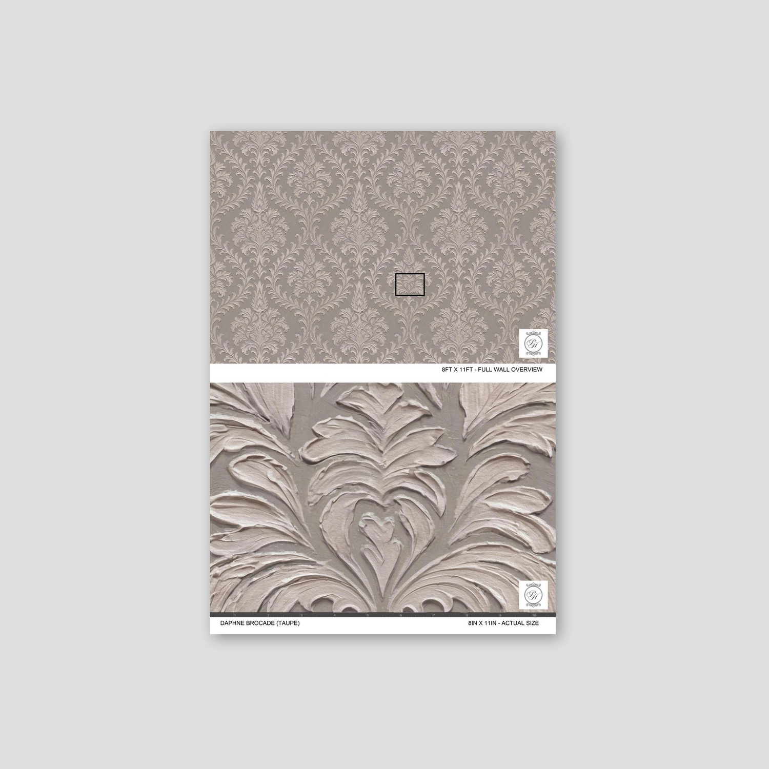 Daphne Brocade (Taupe) Wallpaper