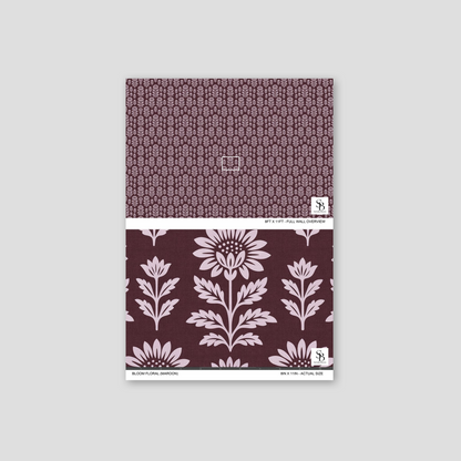 Bloom Floral (Maroon) Wallpaper