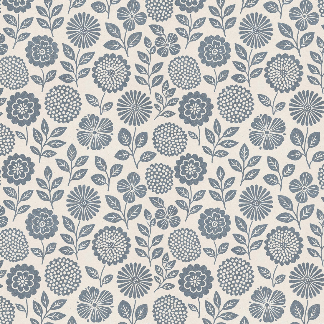 Folkflower (Blue) Wallpaper