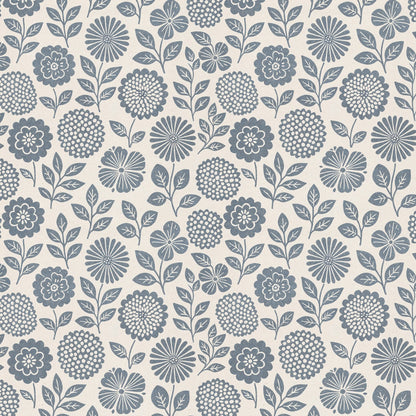 Folkflower (Blue) Wallpaper