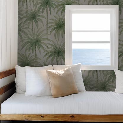Palm Reverie (Green) Wallpaper