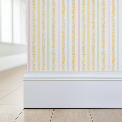 Garden Row Stripe (Small) Wallpaper