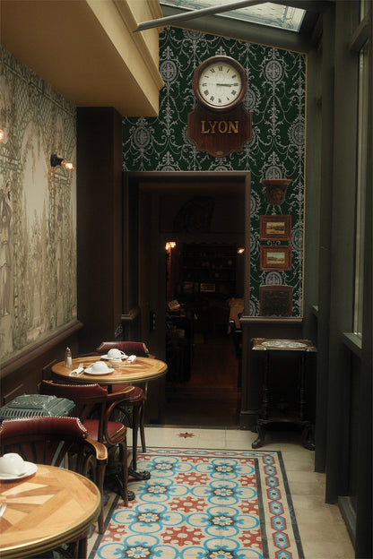 State Room Scroll (Green) Wallpaper