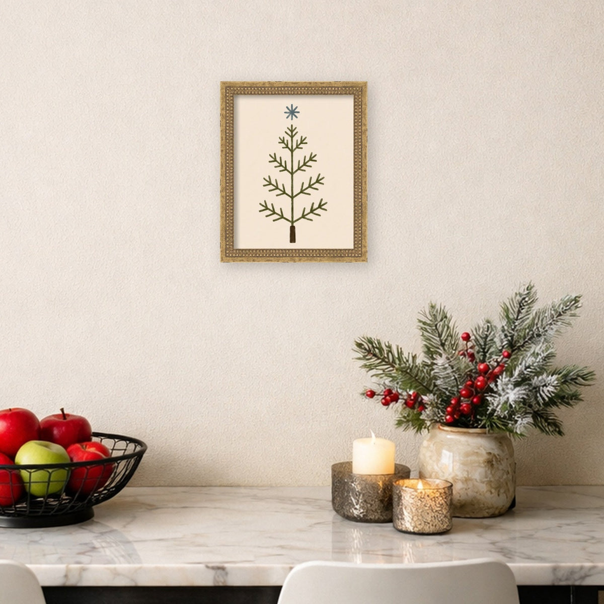Scandinavian Tree by Laura Moss Framed Mounted Canvas Wall Art Print