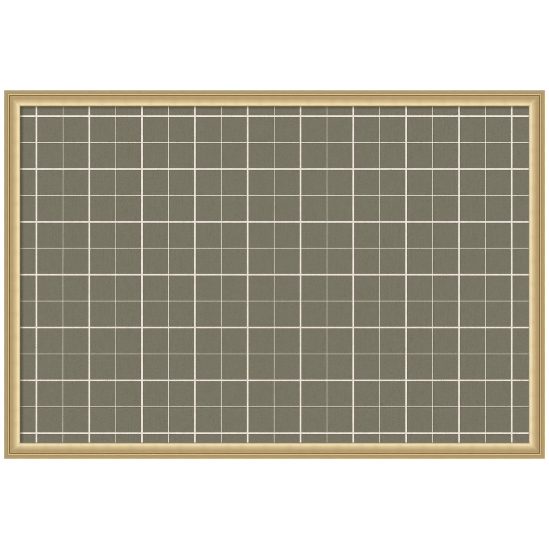 Framed Fabric Pinboard Sage Green Plaid Wall Organization