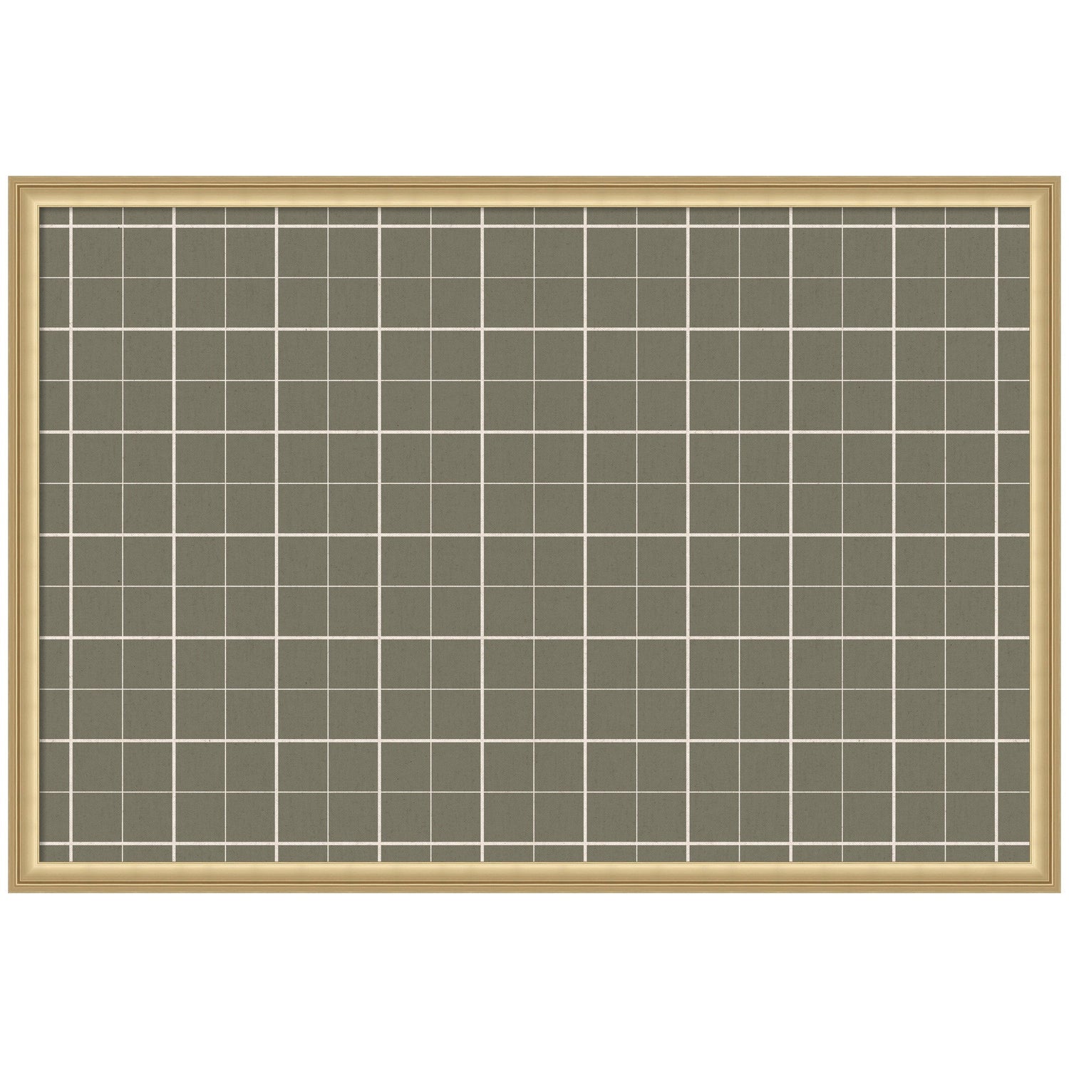 Framed Fabric Pinboard Sage Green Plaid Wall Organization