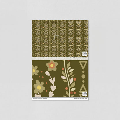 Beacon Meadow (Green) Wallpaper - 8 FT H X 17.4 FT W LUXE P&amp;S