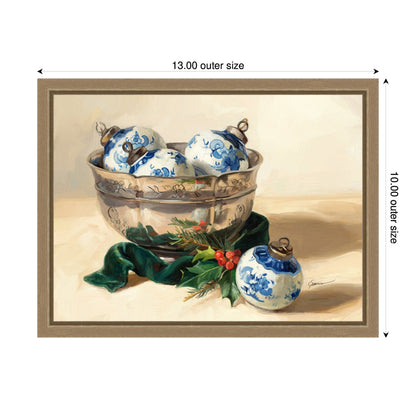Blue Christmas 1 by Mary Sparrow Framed Canvas Wall Art Print